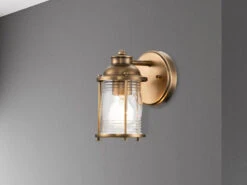 KICHLER Wandlaterne ASHLAND BAY In Messing Für Badezimmer & Wohnraum, Höhe 21cm -Licht Verkoop wandlaterne ashland bay in messing fuer badezimmer 2