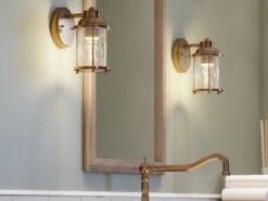 KICHLER Wandlaterne ASHLAND BAY In Messing Für Badezimmer & Wohnraum, Höhe 21cm -Licht Verkoop wandlaterne ashland bay in messing fuer badezimmer 3