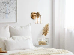 KICHLER Wandlaterne ASHLAND BAY In Messing Für Badezimmer & Wohnraum, Höhe 21cm -Licht Verkoop wandlaterne ashland bay in messing fuer badezimmer 6