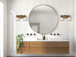 KICHLER Wandleuchte ASHLAND BAY In Messing Für Badezimmer & Wohnraum, Breite 36cm -Licht Verkoop wandleuchte ashland bay in messing fuer badezimmer 26